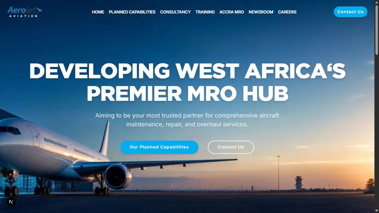 Aerojet Aviation MRO marketing site