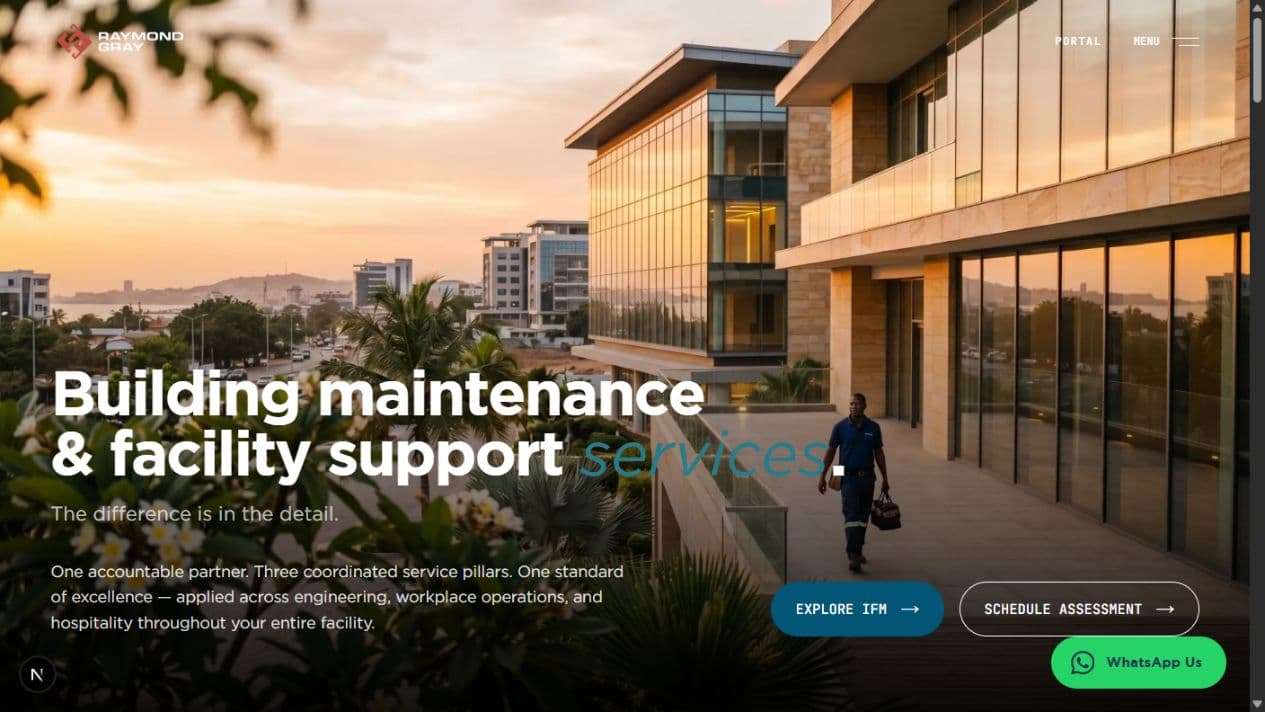 Raymond Gray facilities management website homepage