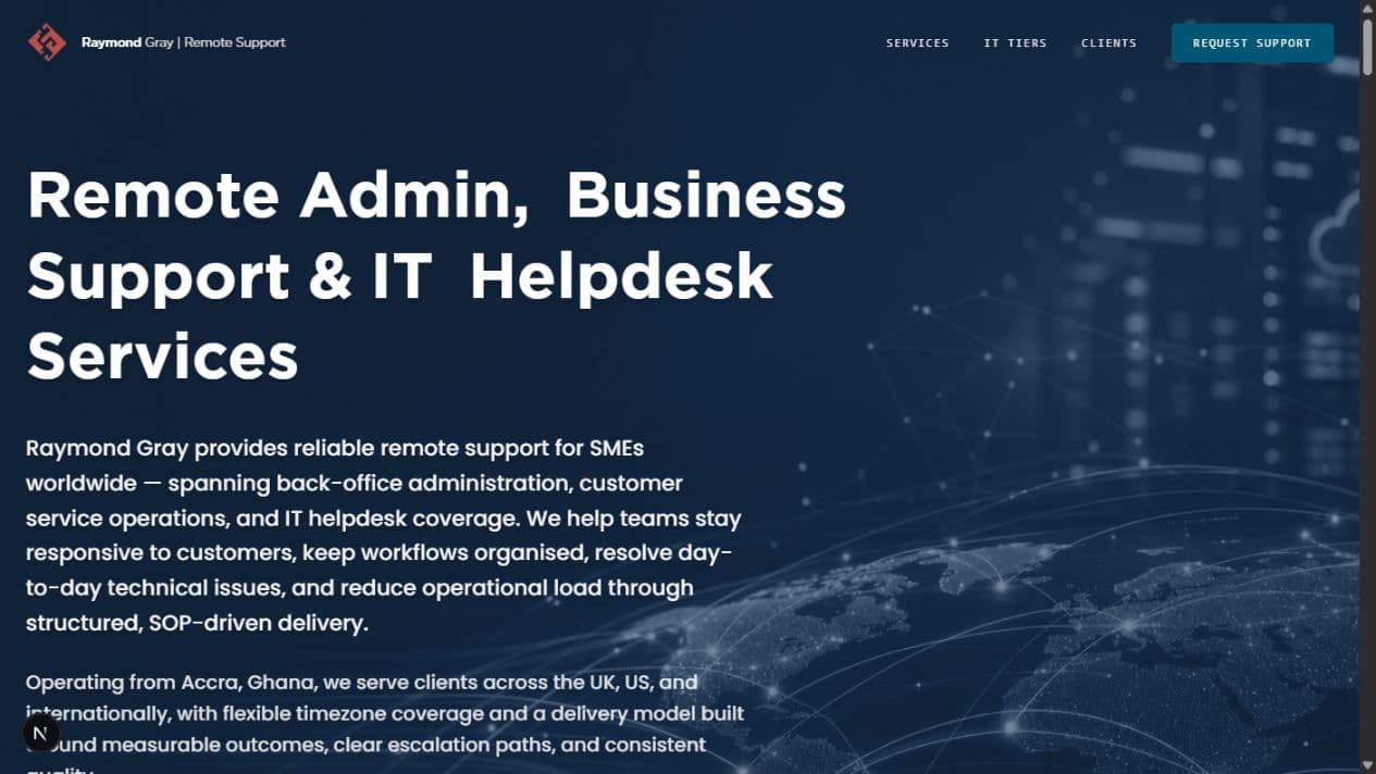 Raymond Gray Remote Support services homepage